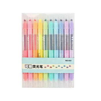 

10pcs/set Double-end Liquid Chalk Marker Highlighter Pen Markers Pastel Fluorescent Highlighters Color GY88