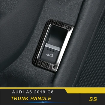 

For Audi A6 C8 2019 Car Styling Back Door Trunk Inner Button Panel Cover Trim Frame Sticker Interior Accessories