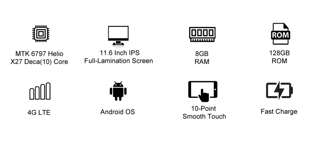 Helio X27 Deca Core Android 8,0 планшетный ПК 11," 2560x1600 дисплей 8 ГБ ОЗУ 128 Гб ПЗУ 4G Телефонный звонок gps 20MP+ 8MP камеры планшеты
