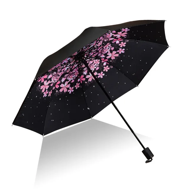 Креативный лепестковый Звездный мужской женский маленький зонт от солнца и дождя с защитой от ультрафиолета, Ветрозащитный складной компактный зонт для путешествий на открытом воздухе - Цвет: as picture