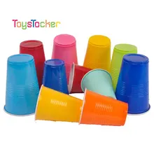 10 шт цветные одноразовые пластиковые чашки для детского сада DIY материалы ручной работы бытовые кофейные чашки кухонные аксессуары