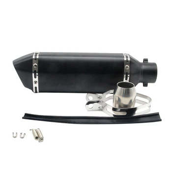 

51mm Universal Anodized Aluminum Motorcycle Exhaust Muffler Side Matte Black
