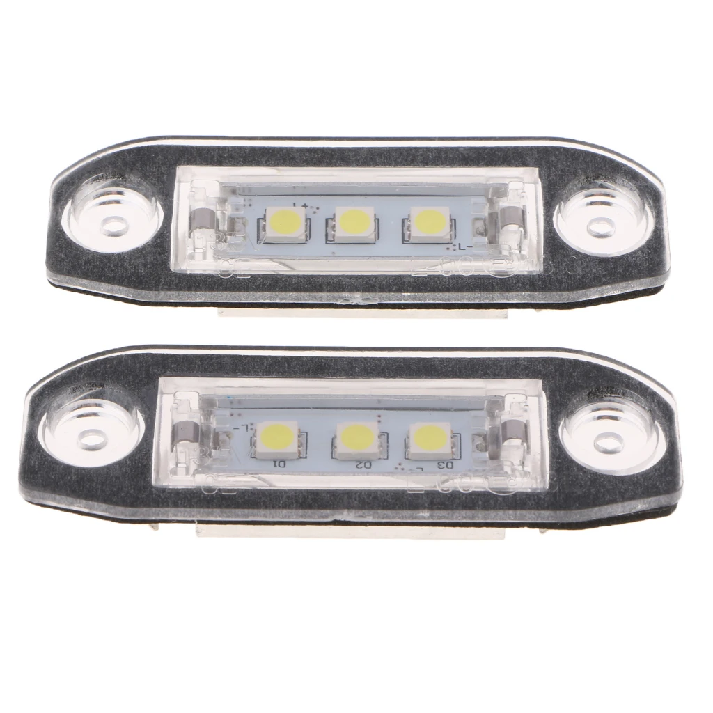 Pair LED License Plate Number Light White For Volvo S80 Xc90 S40 v60 S60 C70