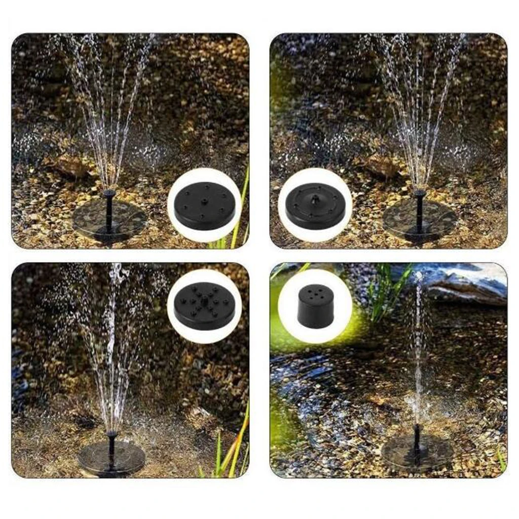 Outdoor Mini Solar Fountain Pump with LED Light Water Pump Fountain Garden Decor