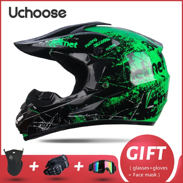 Motorcycle Helmet Professional New Motor Off-road Helmet Downhill Racing Motocross Casque Moto Helmet 3 Free Gift Suitable Kid 14