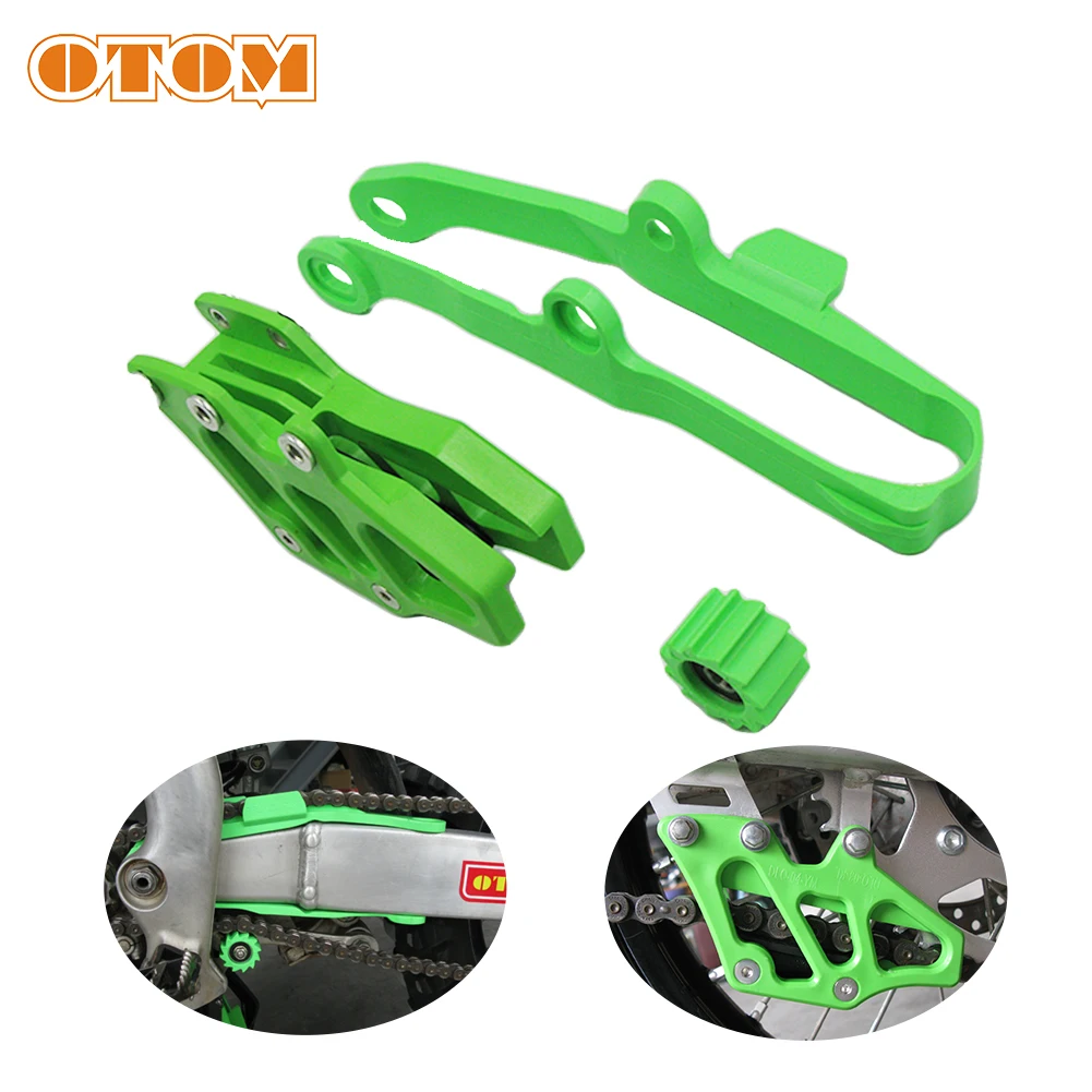 Защита цепи мотоцикла OTOM KXF Направляющая ползунок для KAWASAKI KX250F KX450F зеленая