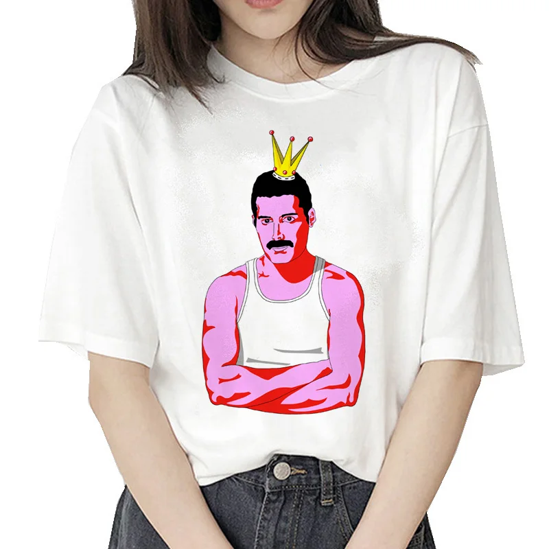 Фредди Меркурий футболка хип-хоп Женская мода уличная футболка одежда Винтаж harajuku ulzzang футболка Графический 90s женские топы