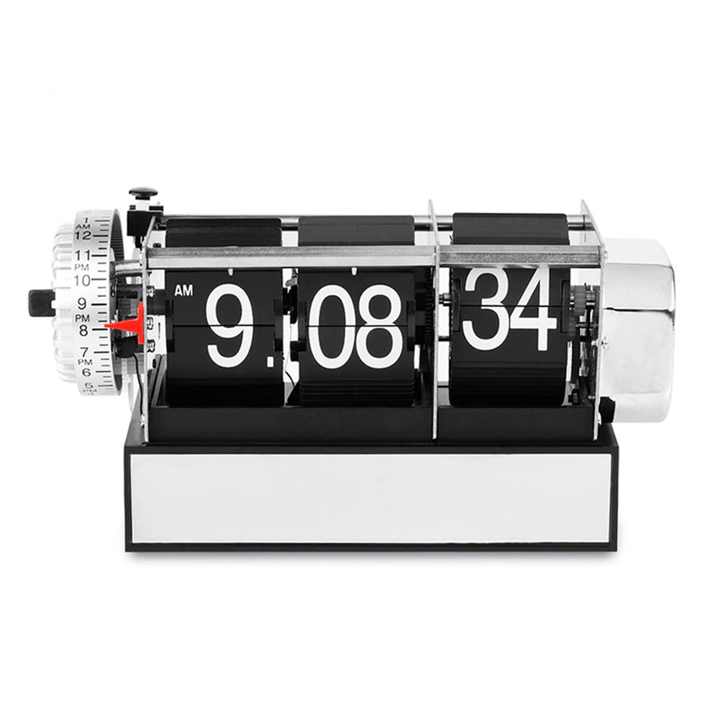 

2016 Automatic Flip Clock Stainless Steel Internal Gear Operated Novelty Digital Table RetroClocks For Home Decor