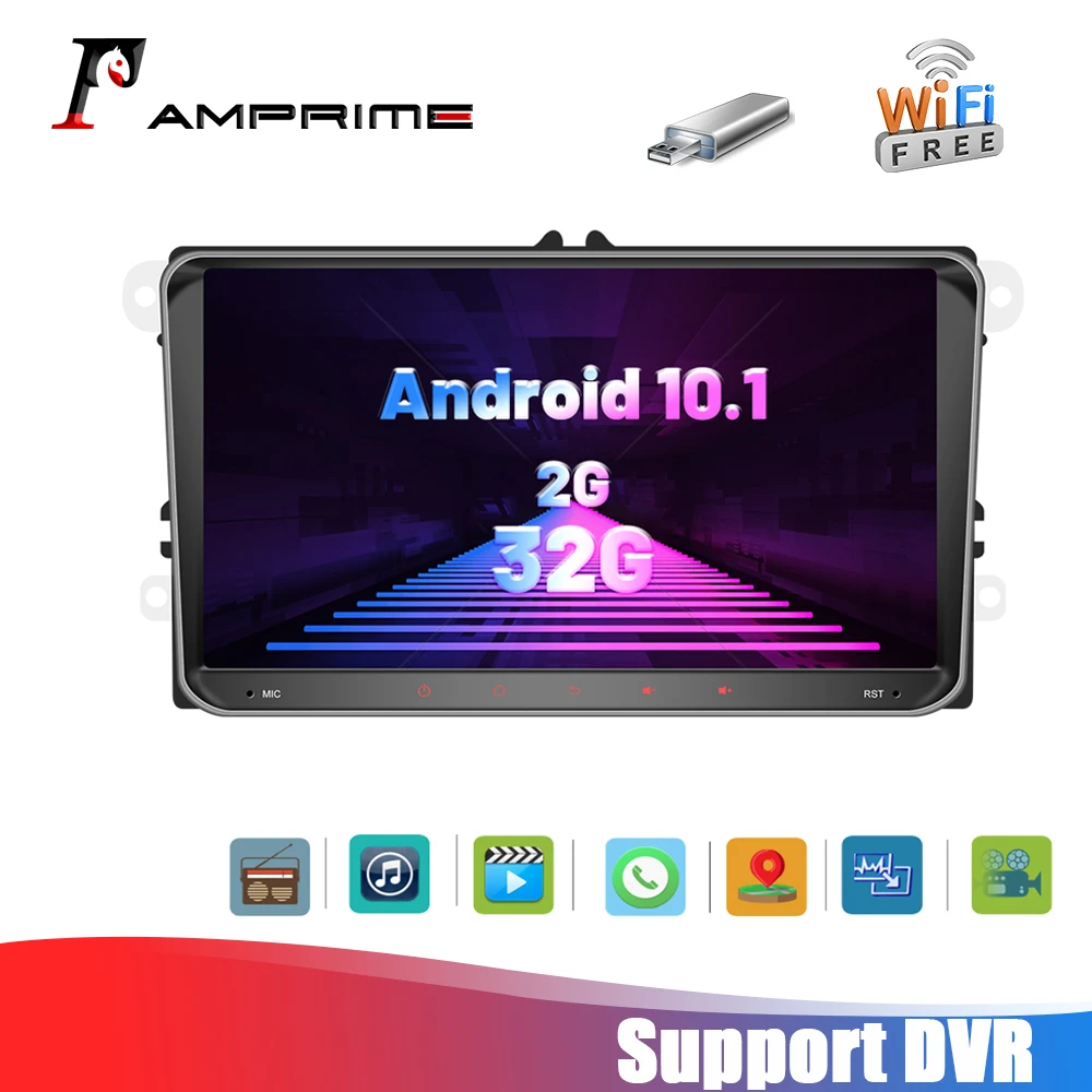 AMPrime 2DIN 9 ''Android автомобильный стерео радио FM 1080P Автомобильный Радио плеер GPS