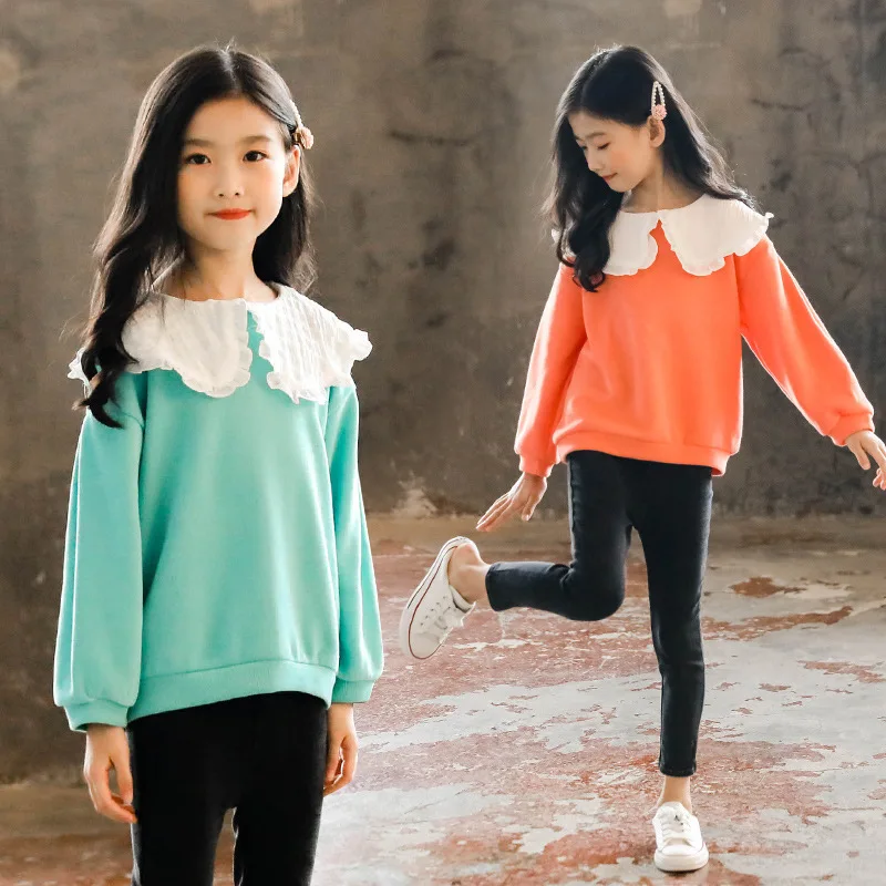 

Back To School Clothing Autumn 2019 Big Children Sweatshirt Top Long Sleeve Toddler Girl Baby Kids Girls Hoodies Sweatshirts