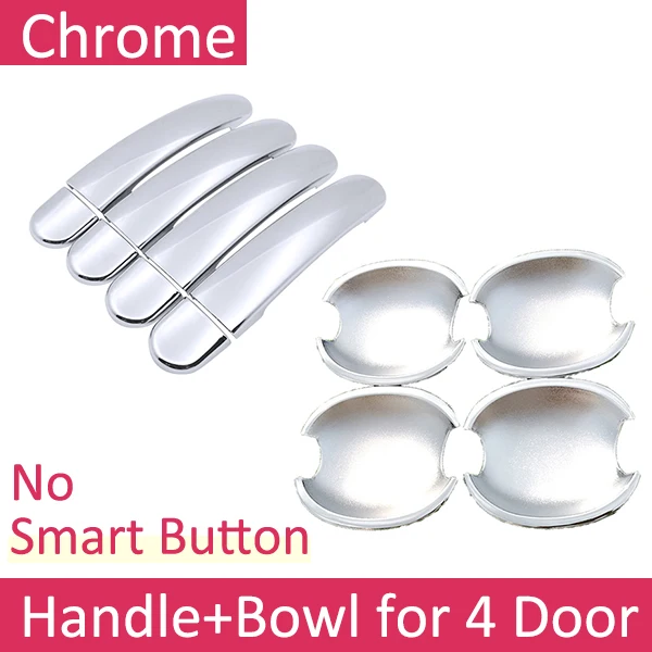 HandleBowl NoKeyhole Хромированная крышка ручки двери автомобиля для Volkswagen VW Jetta A6 MK6 5C6 2011~ набор отделки внешние аксессуары 2012 2013 - Название цвета: HandleBowl NoKeyhole