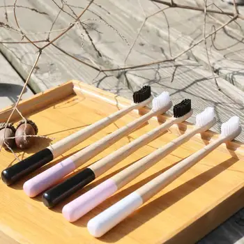

2020 New 10 Colors Bamboo Toothbrush Biodegradable Natural Wooden Eco Medium Soft Bristles Adult Color Toothbrushes
