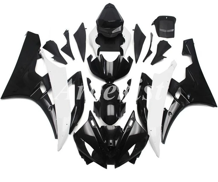 Литьевая Форма ABS мотоцикл обтекатели комплект для YAMAHA YZF-R6 2006 2007 06 07 R6 Кузов Набор черный белый