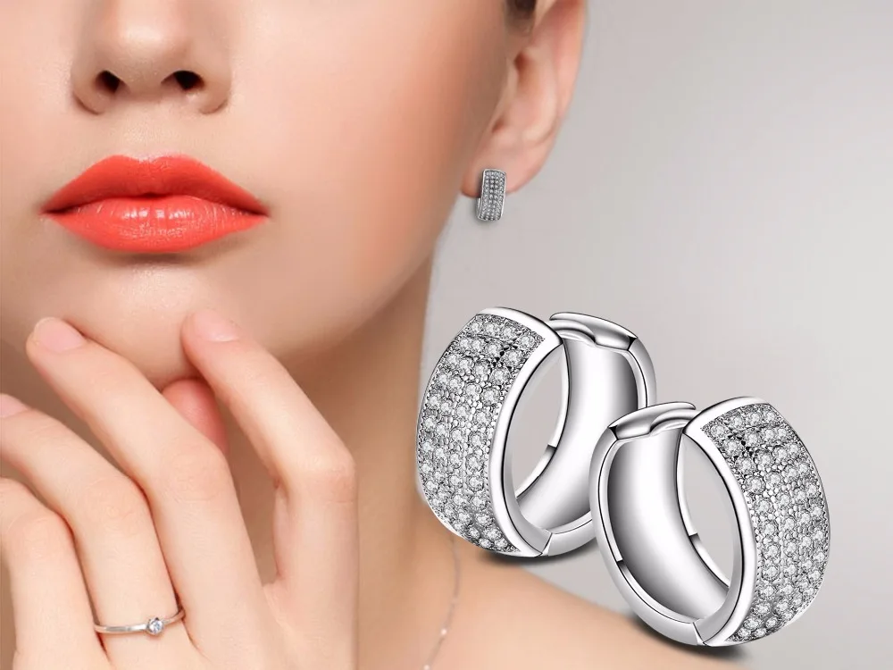 Double Star Cz earrings For Women Jewelry pendiente plata 925 sterling silver H Earring boucle d'oreille brincos