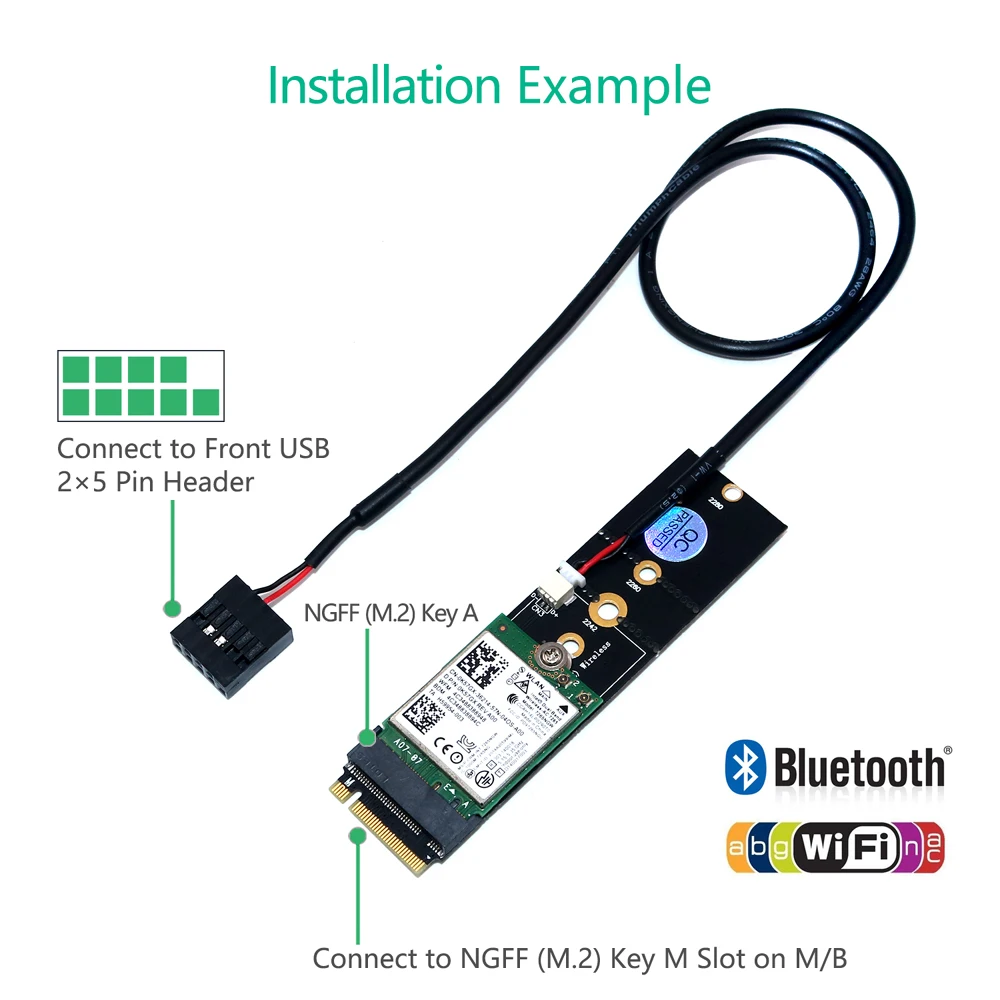 M.2 Wifi адаптер беспроводной Wi-Fi и bluetooth-адаптер адаптер PC Wifi адаптер M.2 NGFF ключ A к M.2 ключ M конвертер карта для Intel 8265 9060