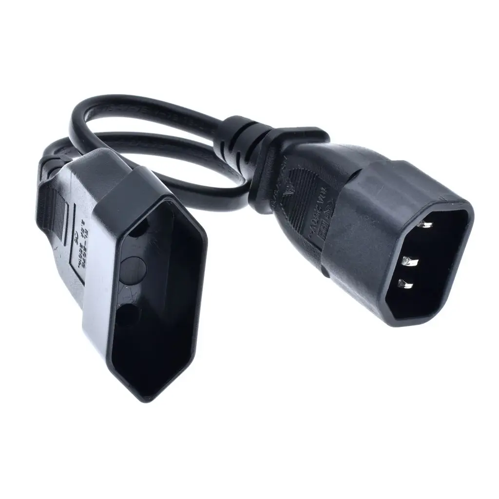 Штепсельная Вилка IEC 320 C14 в Европейский 2 контактный кабель питания для PDU шнур