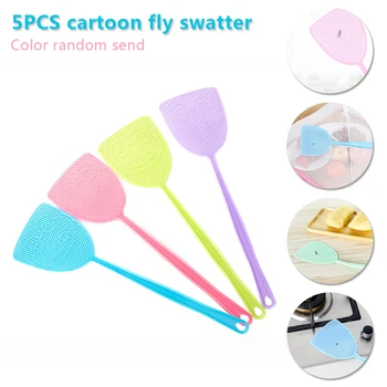 

Fly Swatter Cartoon Handheld Swatters Insect Trap Plastic 5pcs Flies Kitchen Home Bug Killer