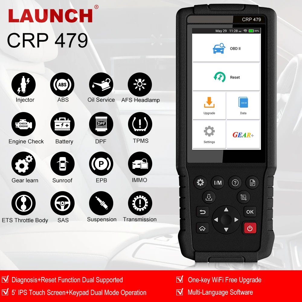 

LAUNCH X431 OBD2 Scanner Engine ABS Oil DPF EPB IMMO TPMS WIFI Automotive Scanner OBDII Diagnostic Tool with 15 Reset Functions