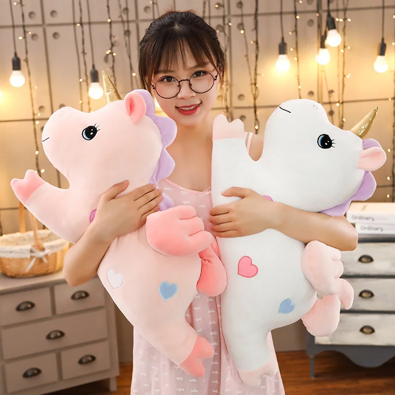 

New 60/80cm Giant Size Unicorn Plush Toy Soft Stuffed Cartoon Unicorn Dolls Animal Horse High Quality Gift for drop shiping
