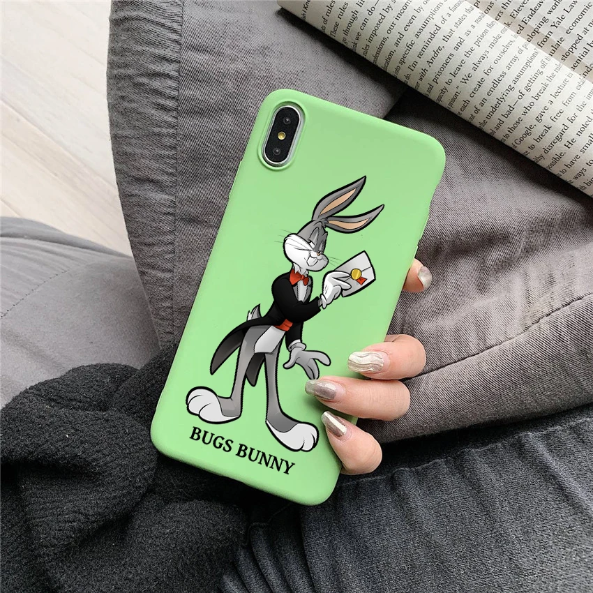 Bugs Bunny TweetyBird Даффи Дак Looney Tunes чехол для iPhone 6 7 6plus X XR XSMAX 11 роскошный цветной Мягкий силиконовый чехол для телефона