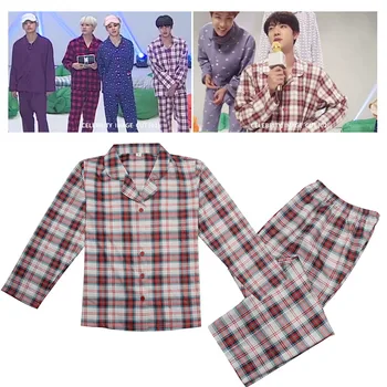 

Kpop Bangtan Boys JIMIN Super M Bangtan Boys EXO Two-piece Casual Clothing for Men and Women Couples Spring and Autumn Pajamas