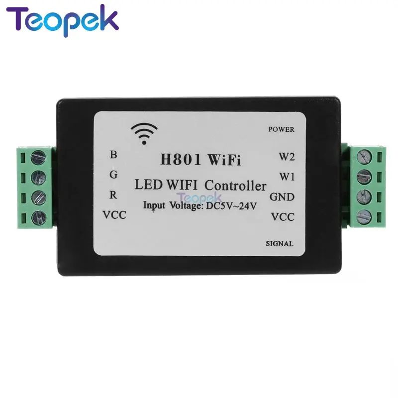 RGBW LED WIFI контроллер H801 DC5 24V вход 5CH * 4A выход для RGB Светодиодная лента|Диммеры| |
