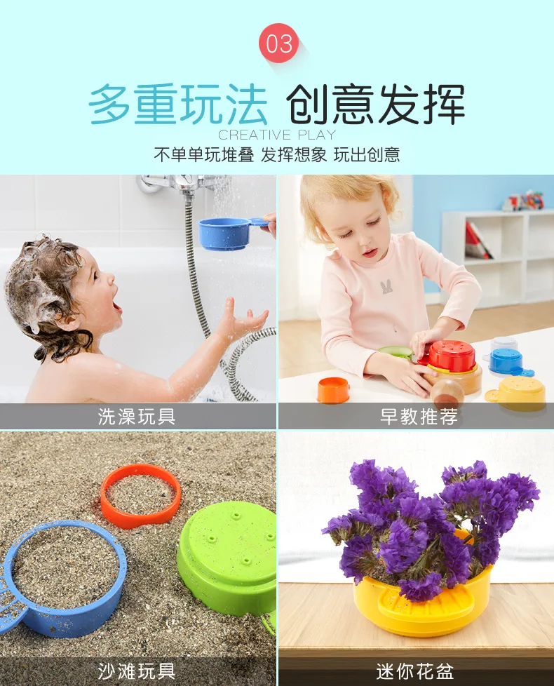 [S] TOPBRIGHT в возрасте от 1 до 2 лет, обучающая игра Дженга, женская детская Когнитивная Складная чашка, складные игрушки для детей и младенцев