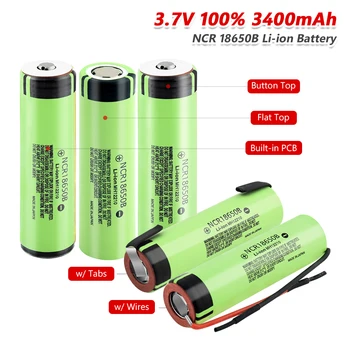 

2Pcs 18650 lithium li-ion battery 5 types true 3400mah NRC 18650B rechargeable cell For Led Flashlight Torch Headlamp Power Bank