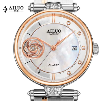 

France Luxury Brand AILUO Women's Watches Diamond Wristwatches Japan MIYOTA Quartz Sapphire Waterproof Ladies Clock A7129