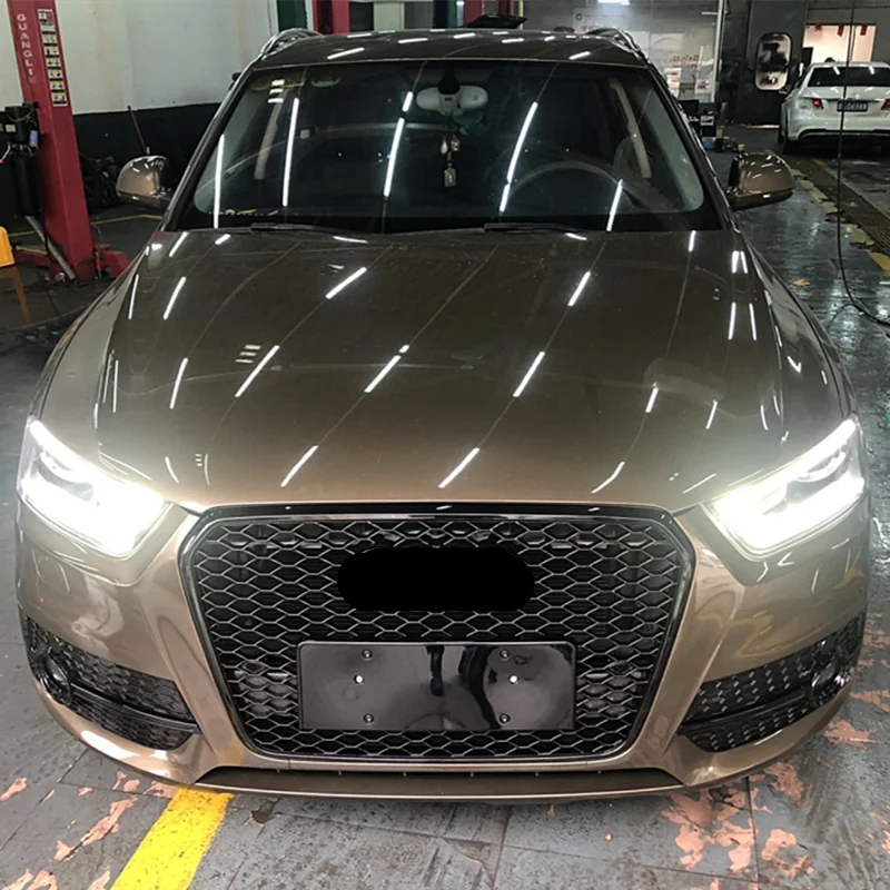 ABS сотовая решетка для Q3 SQ3 RSQ3 2012- сотовая сетка гоночный гриль передний бампер спортивное издание с европейской пластиной держатель