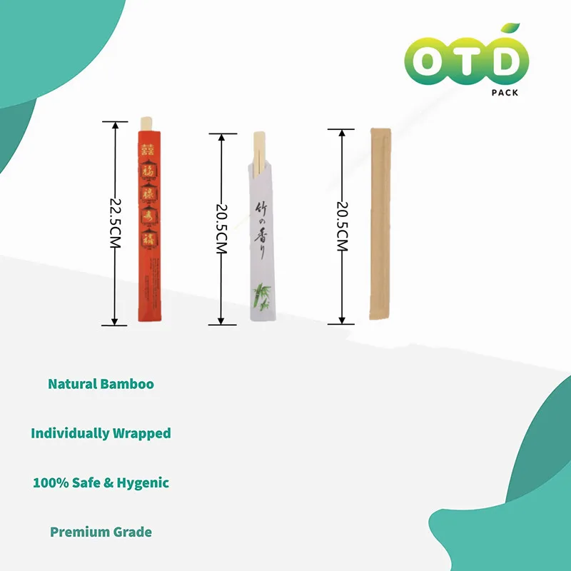 Chinese Restaurant Bamboo Chopsticks Premium Disposable Chopsticks Individually Wrapped Multi Pack Japanese Sushi