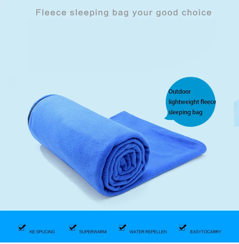 Fleece Sleeping Bag Portable Outdoor Sleeping Bag Camping Travel Warm Ultralight Sleeping Bag Ravel Liner Air Conditioning Warm