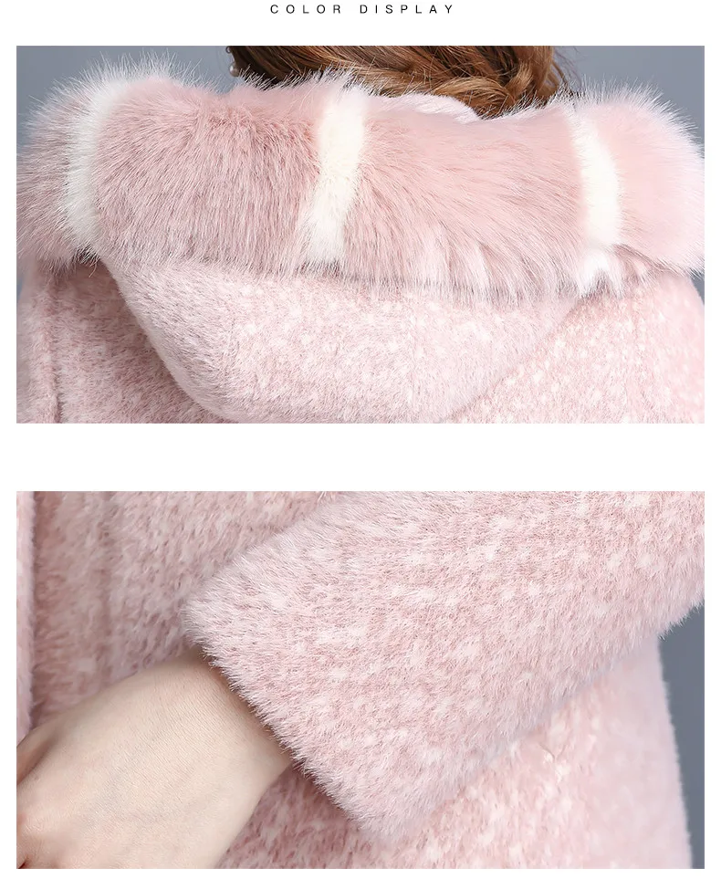 KMETRAM пальто из искусственного меха женские шерстяные пальто зимняя куртка Женский меховой воротник утепленная парка женские корейские длинные куртки 4xl MY4281