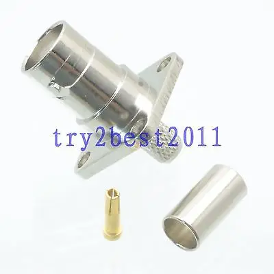 DHL/EMS 50 комплектов 1pce разъем BNC jack pin фланец обжимной RG58 RG142 LMR195 RG400 прямой-C1 |
