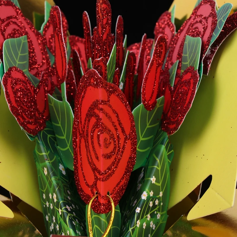  Greeting Cards Handmade Birthday Wedding Invitation 3D Pop Up Card Rose Flower E65B - 4.00027E+12