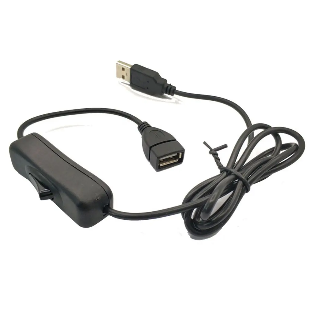 USB мужчина к женскому удлинитель с выключателем 1 м Мощность линия 4-х ядерный 28AWG чистый Медный провод Поддержка U диск передачи данных