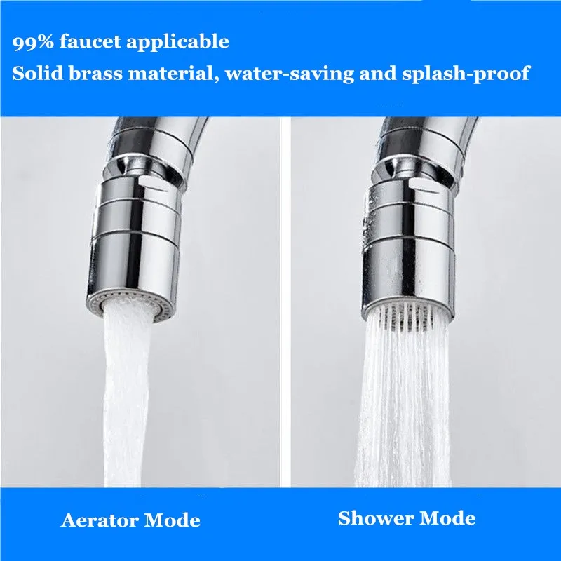 

360 Angle Faucet Aerator Kitchen Sink Brass Faucet Water Saving Filter Nozzle Foamer Aerators With Extension Flexible Shaft