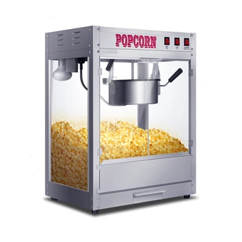 

220V/1200W New Non-stick Automatic Stainless Steel Commercial Electric Popcorn Machine Popcorn Maker PC Door
