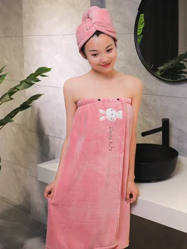 

Wearable Bath Towel Set Solid for Women Hair Cotton Towels Bathroom Toalha Microfibra Wearable Towel Printed Bath Towel HH50YJ