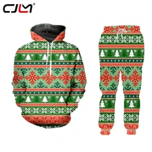 

CJLM Tracksuit 3D Printing Two-piece Hooded Sportswear Men/women Sportswear Christmas Festival Zip Hoodies Sweatshirts