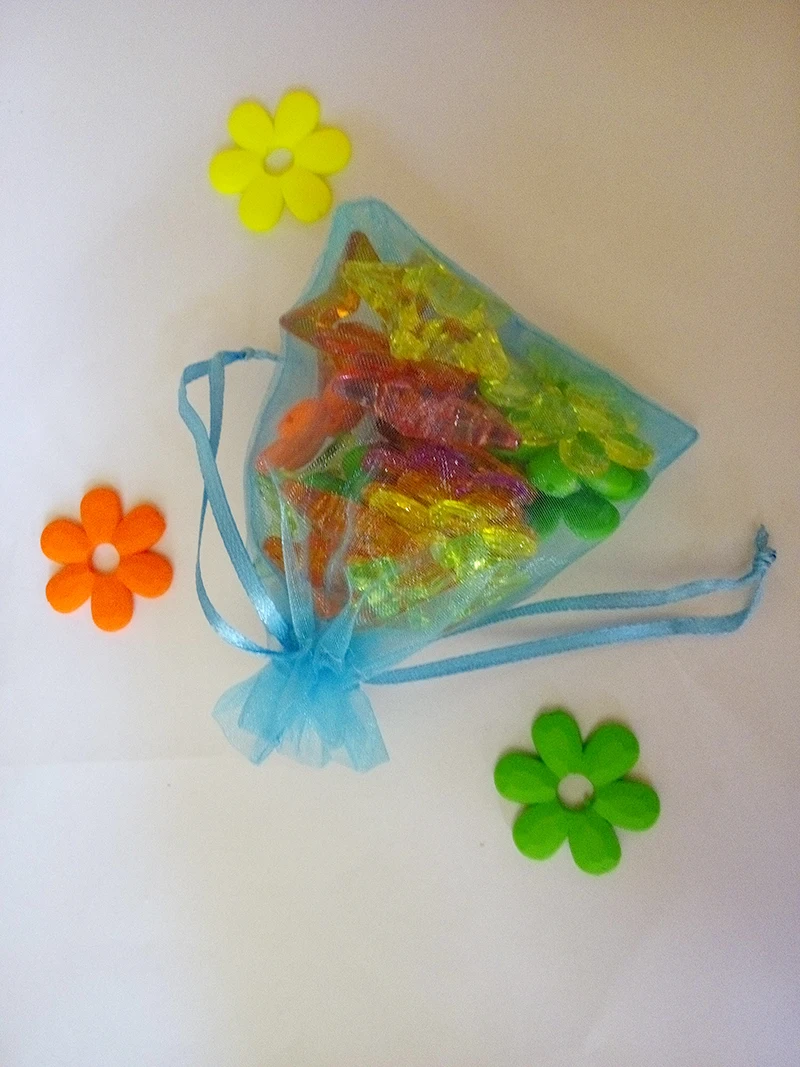 

20*30cm 500pcs Organza Bag Lake Blue Drawstring bag jewelry packaging bags for tea/gift/food small transparent pouch Yarn bag