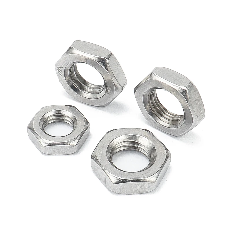 Thin Lock Nut 4mm 5mm 6mm 7mm 8mm 10mm Metric Hexagon Brass HALF Nuts DIN439 