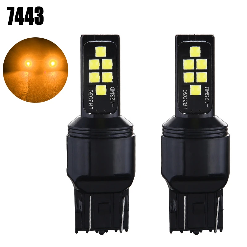 7443 T20 W21W 2 шт. 1156 P21W BA15S 1157 P21/5 Вт BAY15D T20 7440 W21/5 Вт 7443 BAU15S чип авто тормоз светильник лампа светодиодный автомобильный резервный светильник 3 цвета - Испускаемый цвет: 7443 T20 W21W