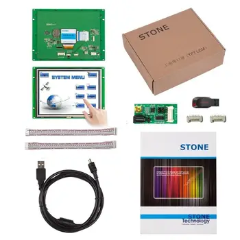 UART PORT HMI TFT LCD Module with 8 inch Touchscreen Panel + Controller Board Support Any MCU vga av tft lcd board support ej080na 05a with touch panel