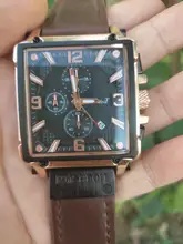 Reloj deportivo para hombre, cronógrafo de cuarzo, con Esfera Grande cuadrada de cuero, marca superior de lujo, a la moda, resistente al agua, nuevo, 2021