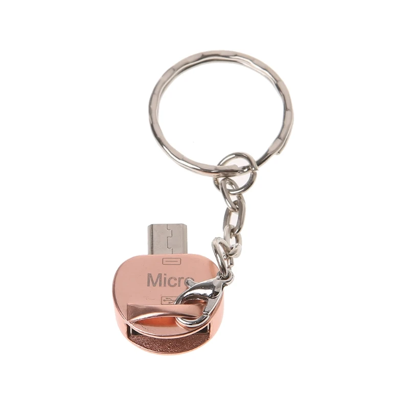 Металлический Micro USB Мужской к USB 2,0 A Женский OTG конвертер данных адаптер с брелоком - Цвет: 4N70524-RGD