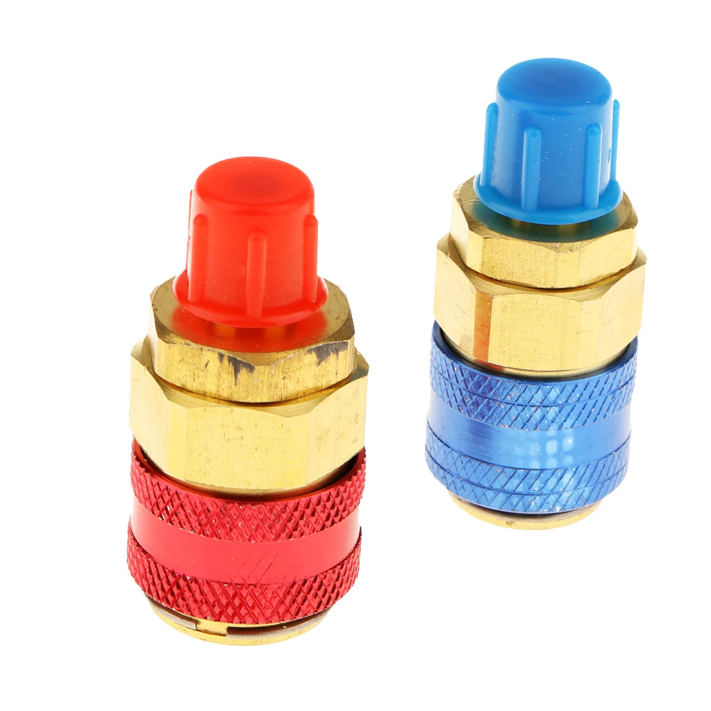 2 Pairs Automotive Air Conditioning R134a High & Low Quick Connector Coupler