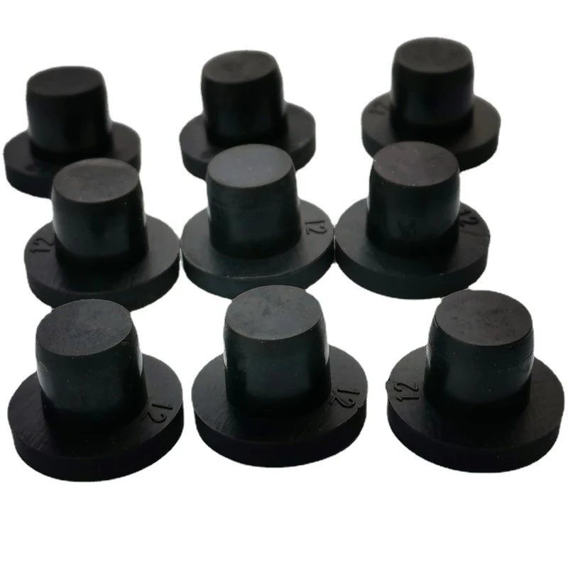 Round Solid Rubber Seal Hole Plugs High Temperature Resistance T Type Silicone Hole Caps Dust
