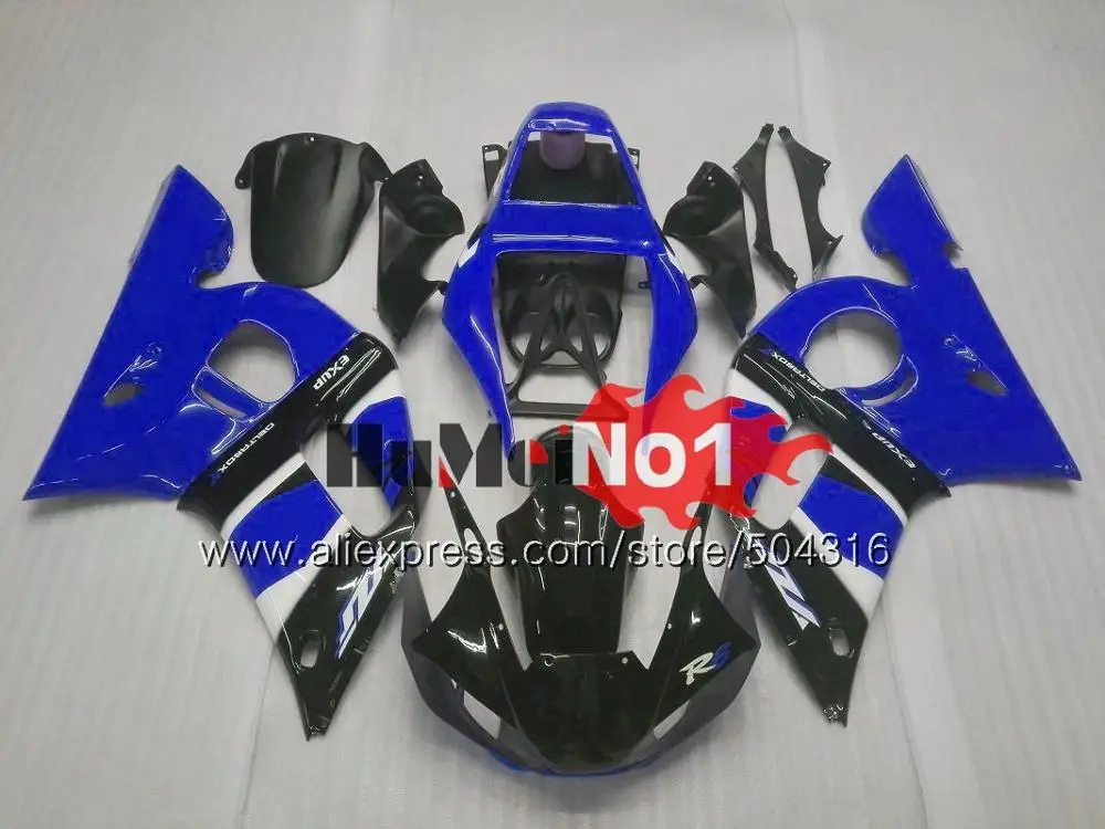 No. 33 R 6 для YAMAHA YZF R6 YZF600 YZF 600 YZF-600 4MC. 20 YZF-R6 1998 1999 2000 2001 2002 YZFR6 98 99 00 01 02 Обтекатели синего и белого цвета - Цвет: No. 33