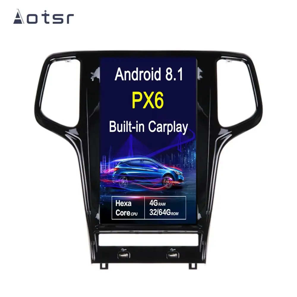 

13.6 inch Android 8.1 Tesla style Vertical Screen Car GPS Navigation For JEEP Grand Cherokee 2010-2019 Multimedia Player